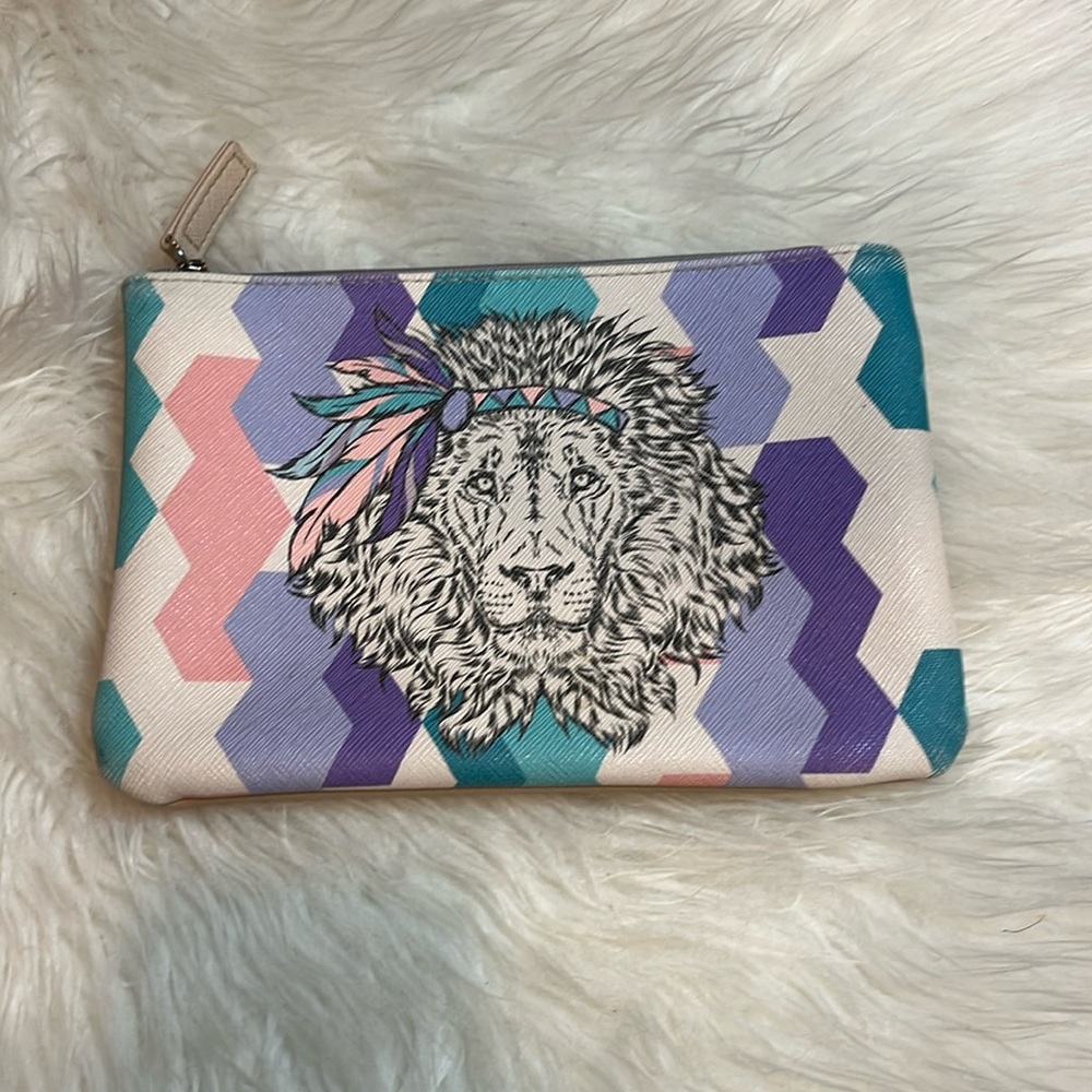 3/$25 Lion print cosmetic pouch